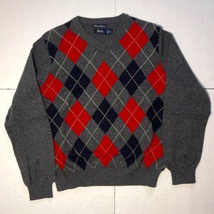 G.H. Bass & Co Men's Argyle pattern V-neck Sweater Size M